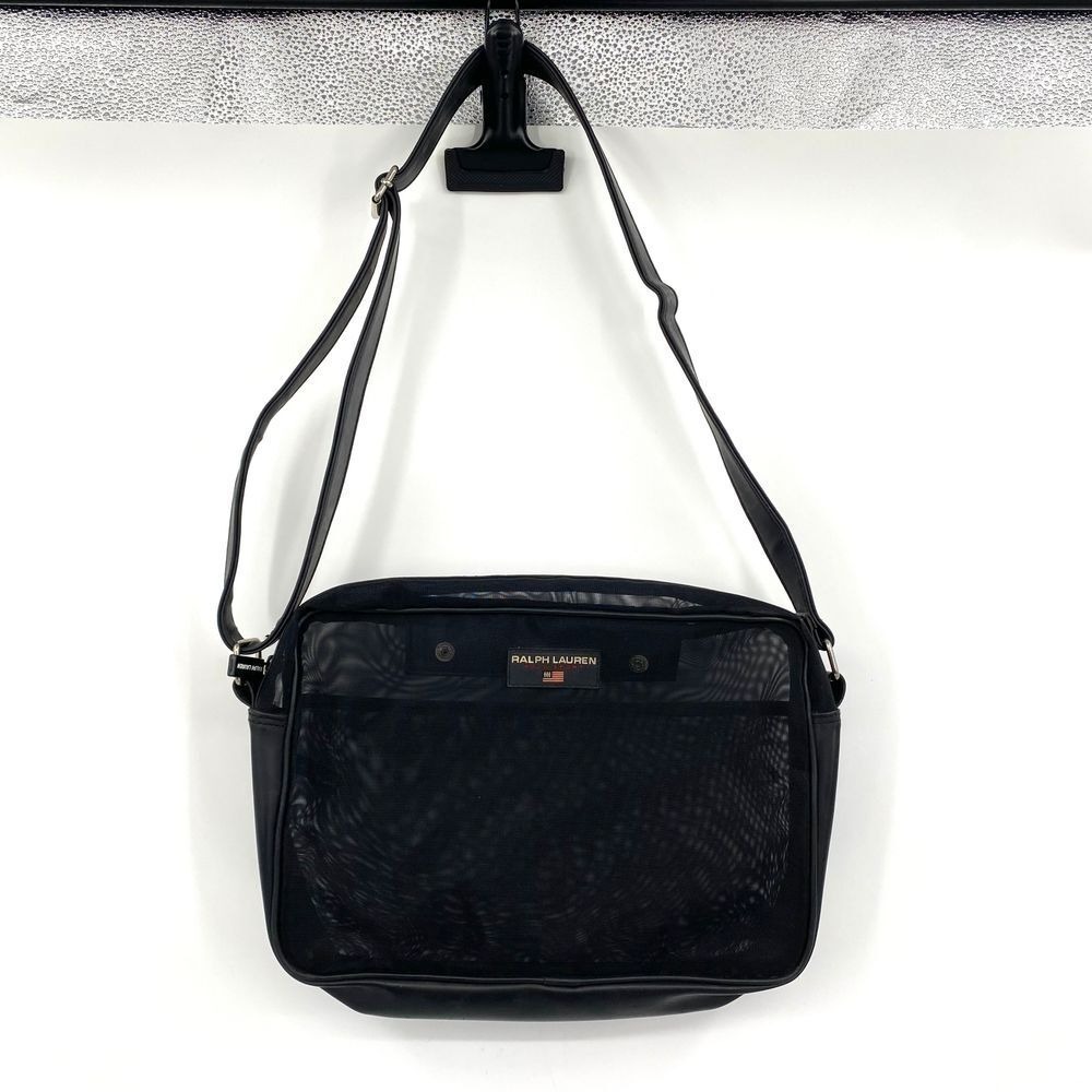 Vintage Ralph Lauren‎ Polo Sport Bag Concert Black Mesh Crossbody Shoulder Purse
